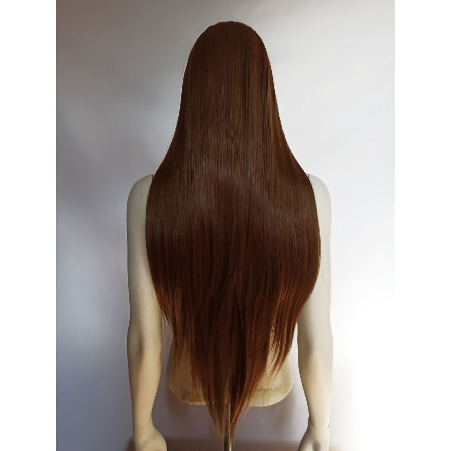Peruka długa LACE FRONT ciepły złoty brąz brązowa cosplay